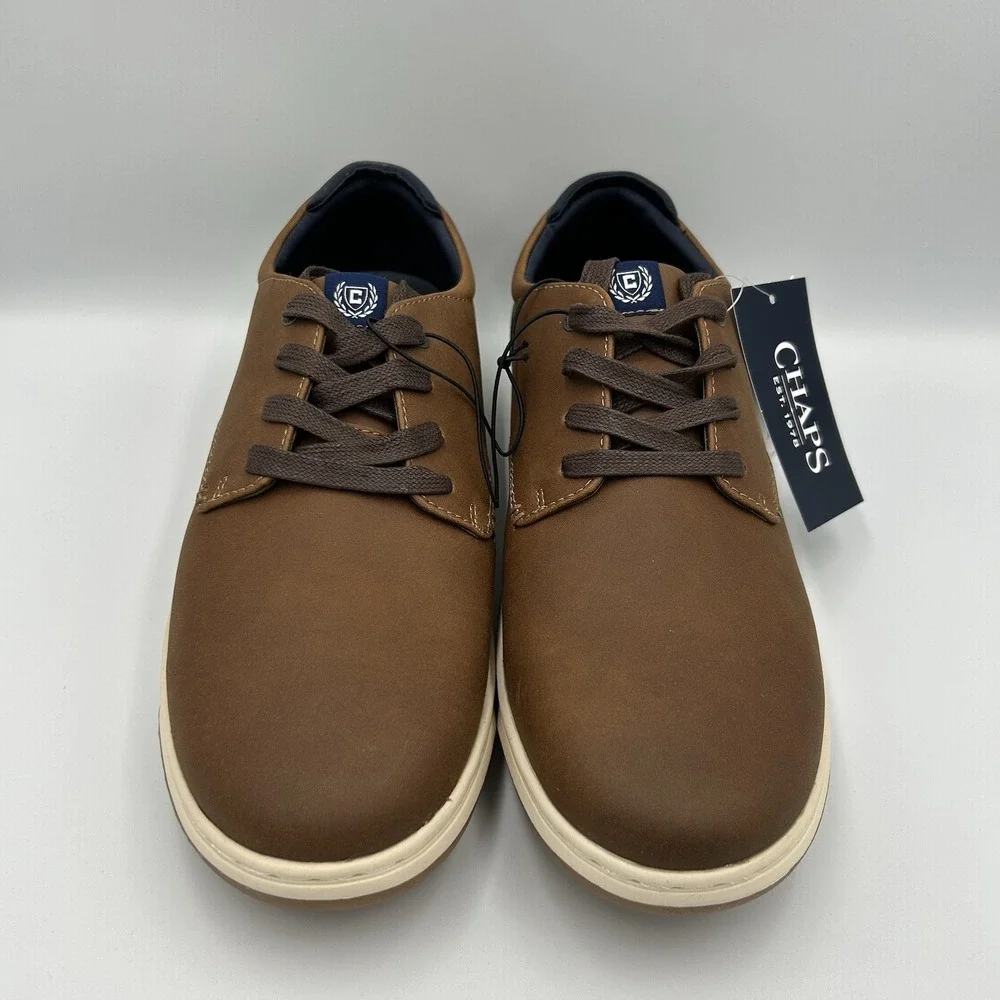 Chaps Men's Matt Derby Lace-Up Casual Dress‎ Comfort Memory Foam Shoes Brown 10